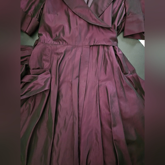 NWT - Satin Taffeta Jones New York "Merlot" Iridescent Midi Dress - Size 16 - Picture 4 of 16